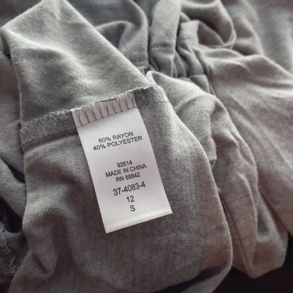 Roaman's Heather Gray Ruched Drawstring Tunic 12 NWOT - Picture 5 of 7